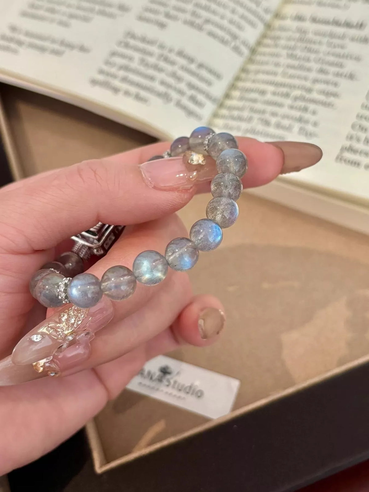 Moonstone Bead Geometric Bracelet - alternate jewelry view