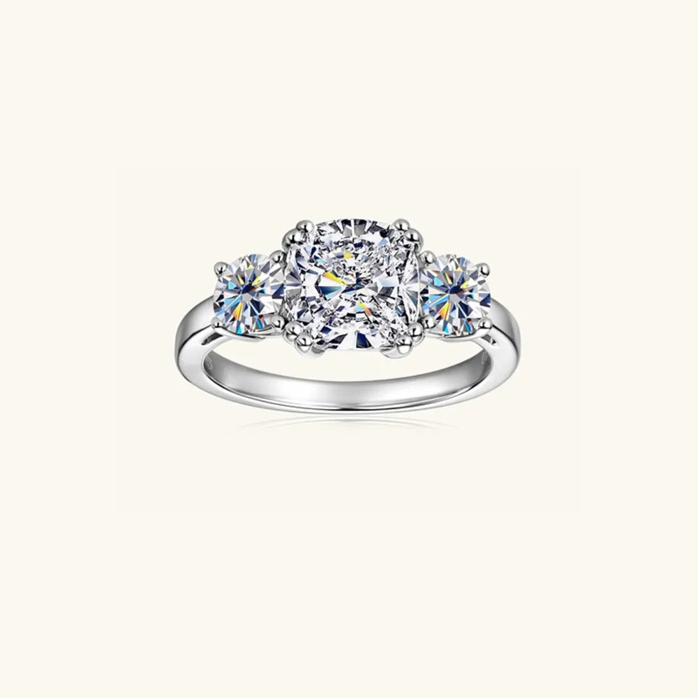 3.5 Carat Moissanite Sterling Silver Ring in Silver - women's ring