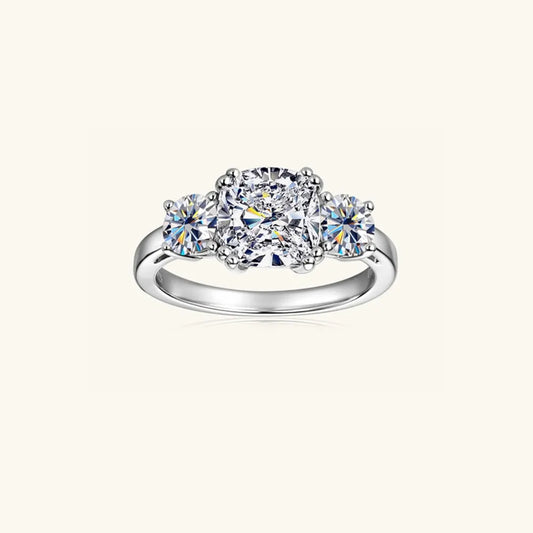 3.5 Carat Moissanite Sterling Silver Ring in Silver - women's ring