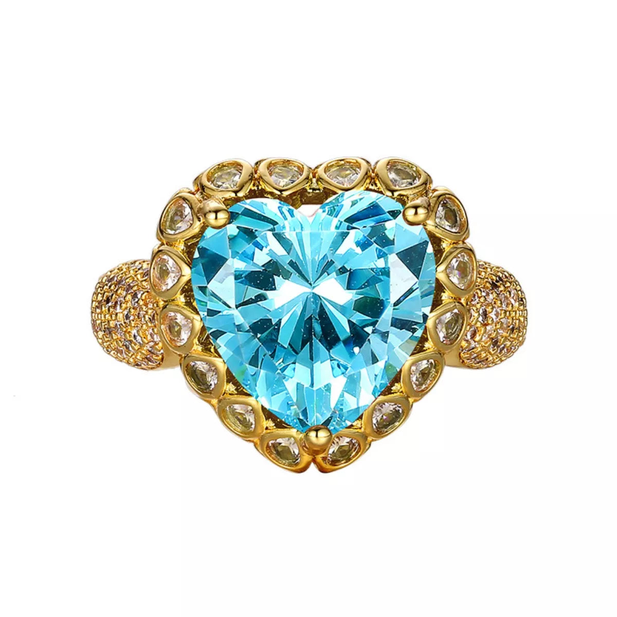 18K Gold-Plated Heart-Shaped Ring - alternate ring view