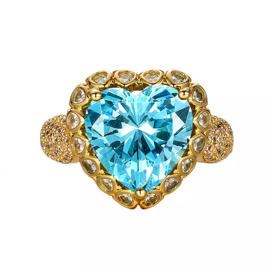 18K Gold-Plated Heart-Shaped Ring - alternate ring view