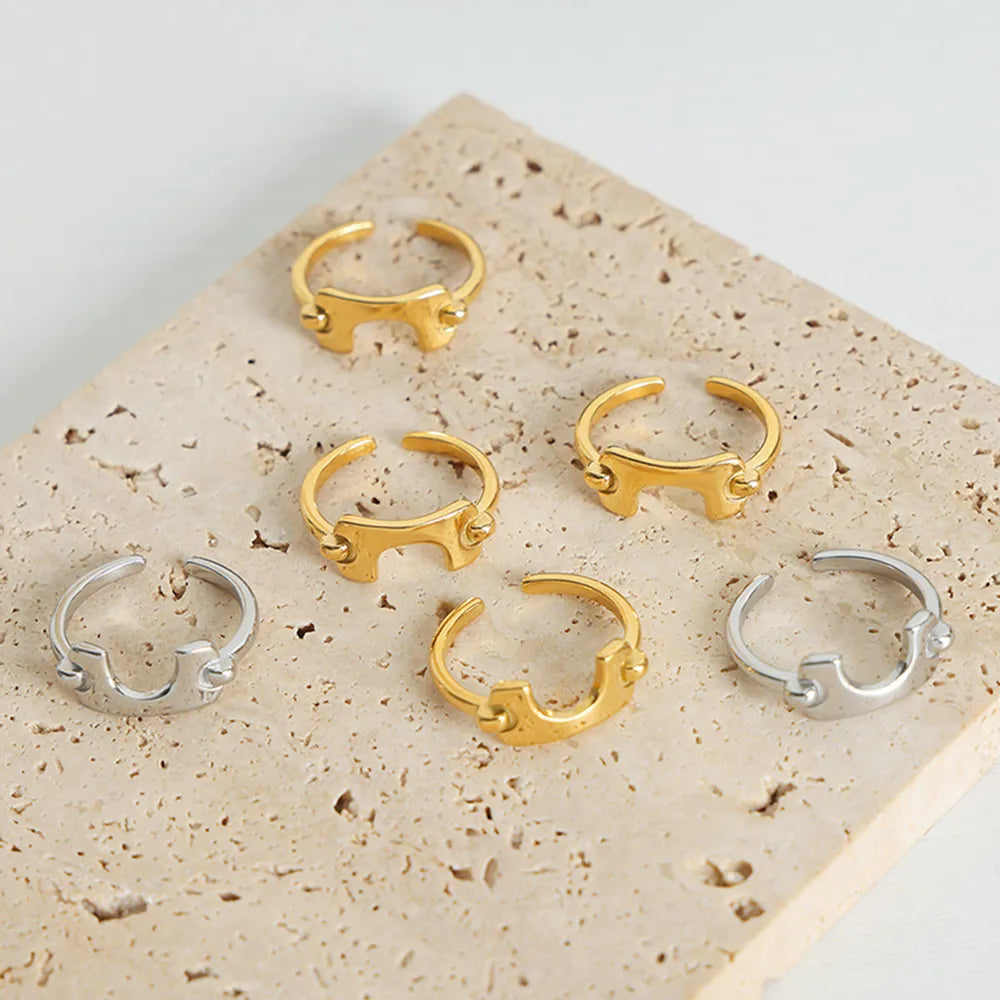 18K Gold-Plated Irregular Open Ring - alternate ring view