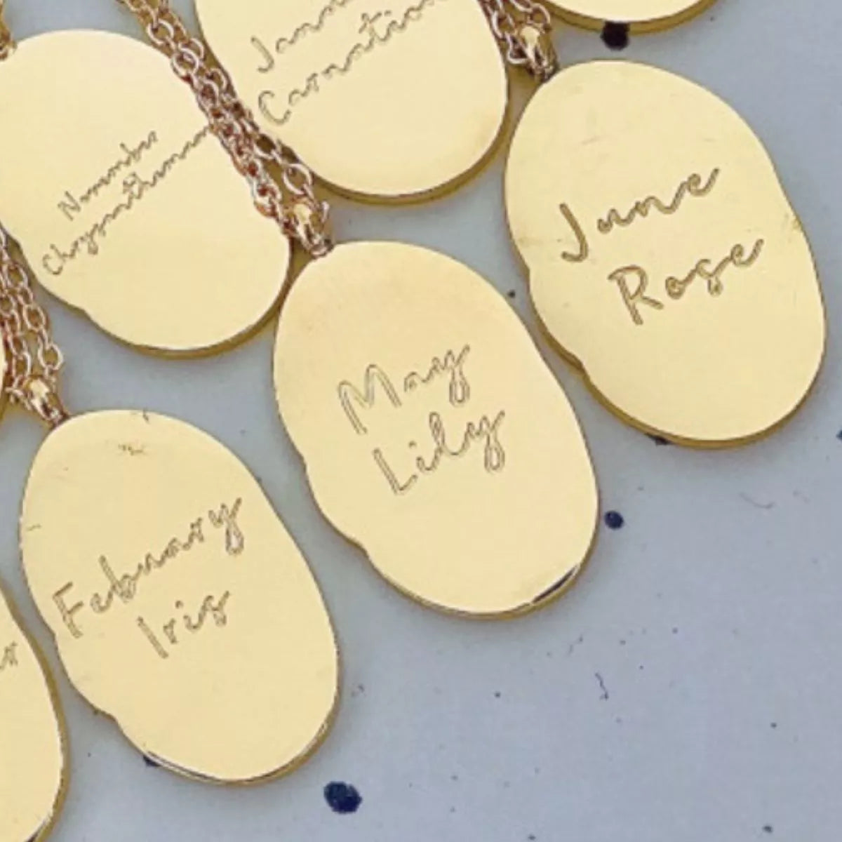 18K Gold-Plated Engraved Pendant Necklace - alternate necklace view