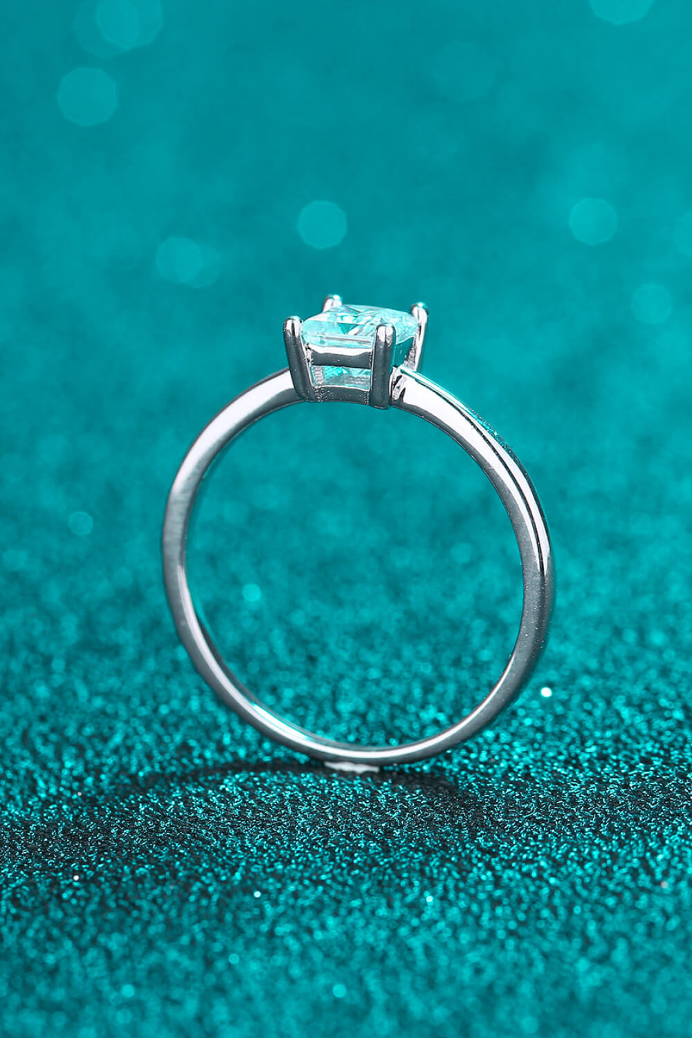 Sterling Silver Moissanite Solitaire Ring in Silver - women's solitaire ring