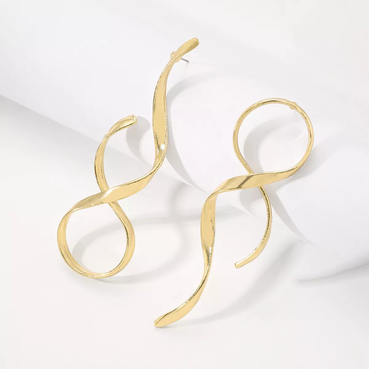 Alloy Spiral Drop Earrings - alternate earring view