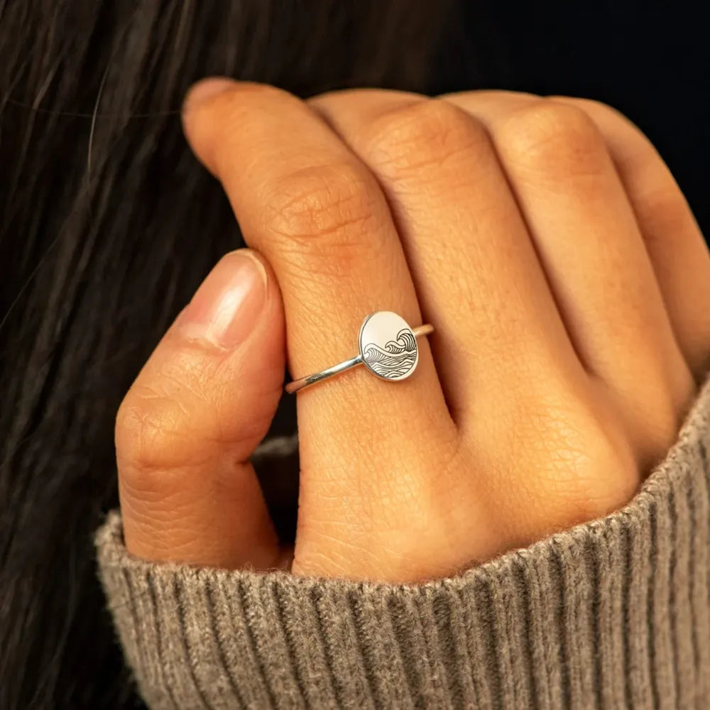 Sterling Silver Signet Ring in Silver - women's signet ring