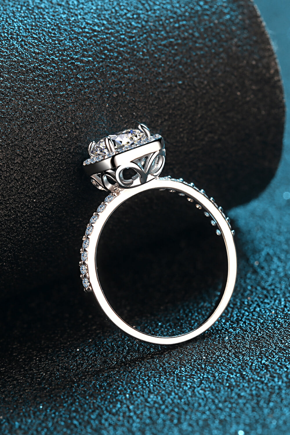 Square Moissanite Ring in Silver - women's ring