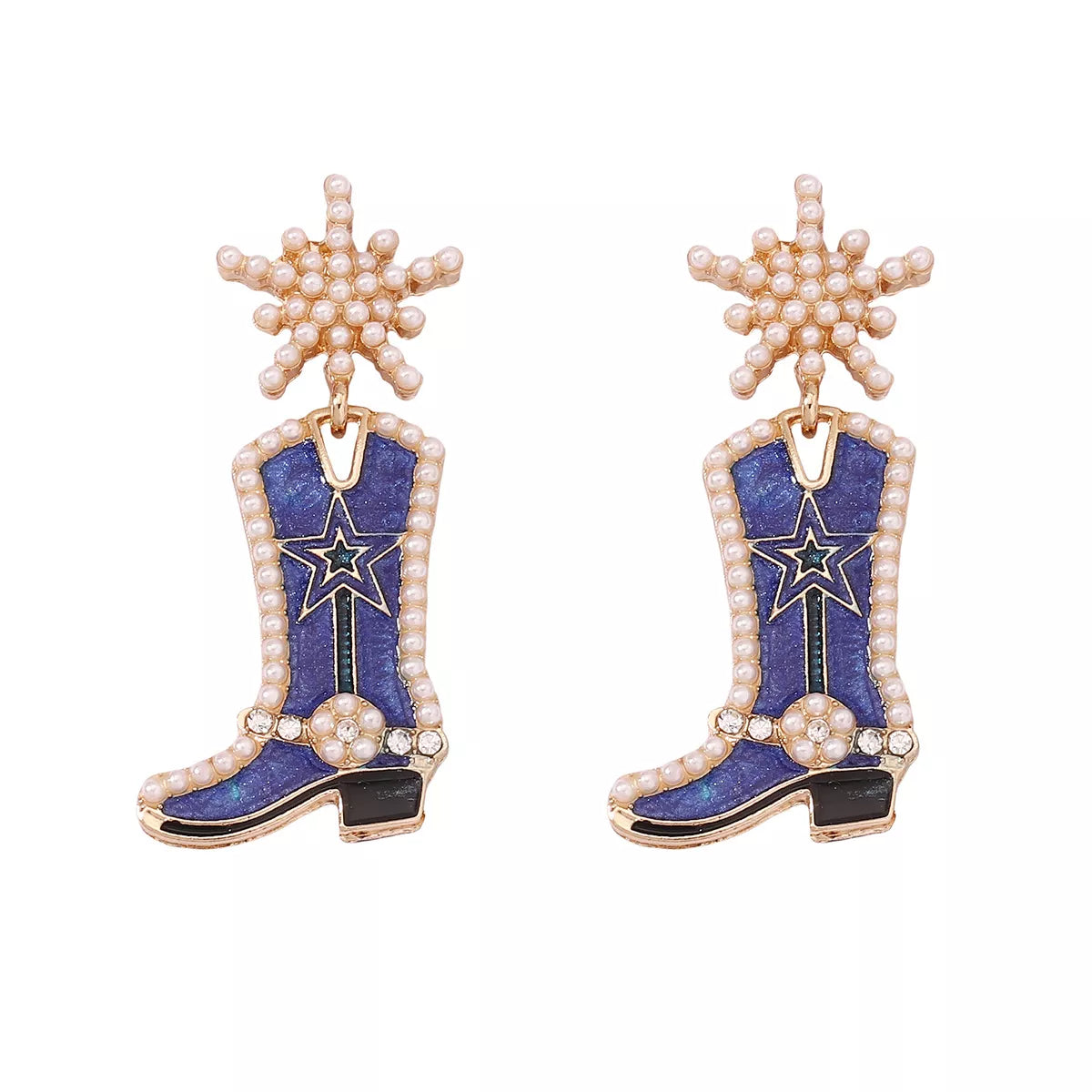 Cowgirl Boot Dangle Earrings - alternate earring view