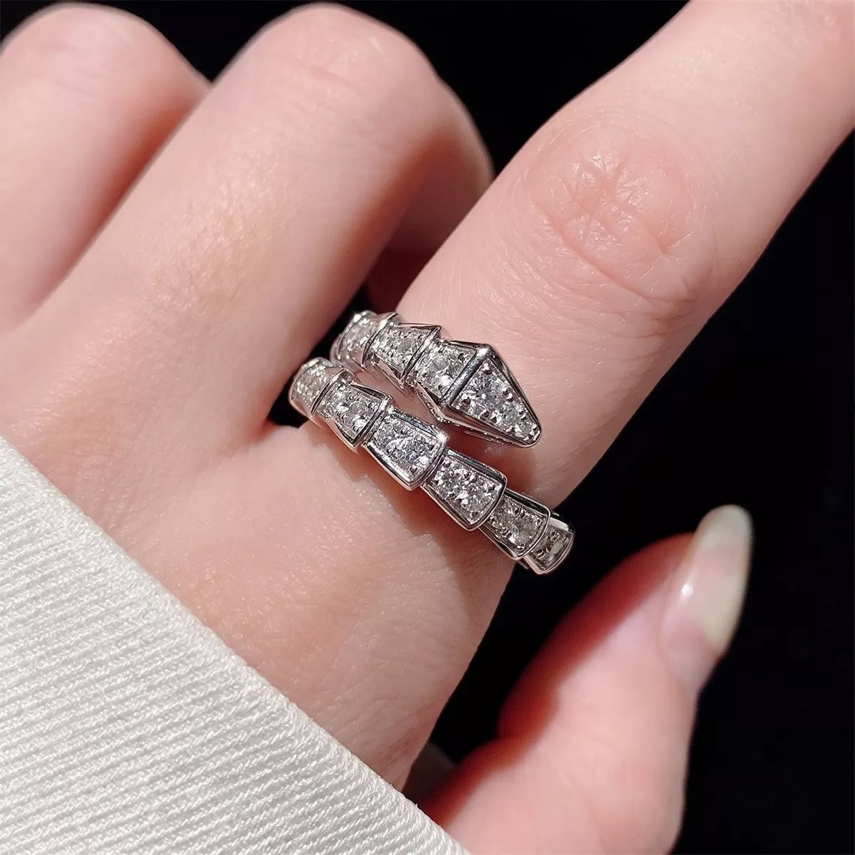 Alloy Zircon Bypass Ring - alternate ring view