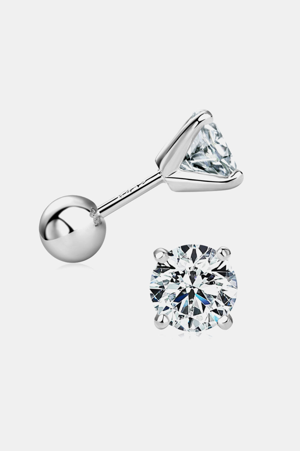 2 Carat Moissanite Sterling Silver Stud Earrings in Rose Gold - women's stud earrings