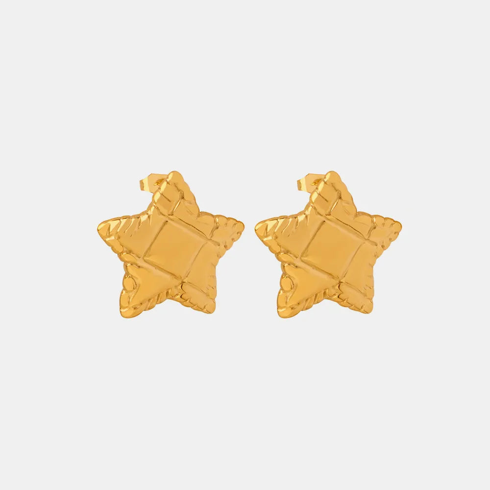 Titanium Steel Star Stud Earrings - alternate earring view