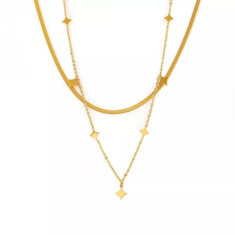 18K Gold-Plated Minimalist Necklace - alternate necklace view