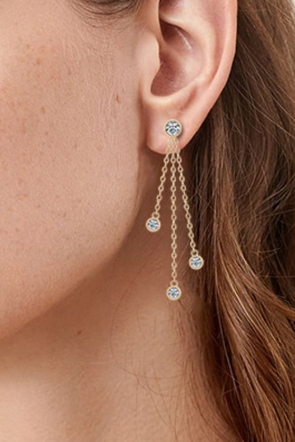 1.2 Carat Moissanite Layered Chain Earrings - alternate earring view