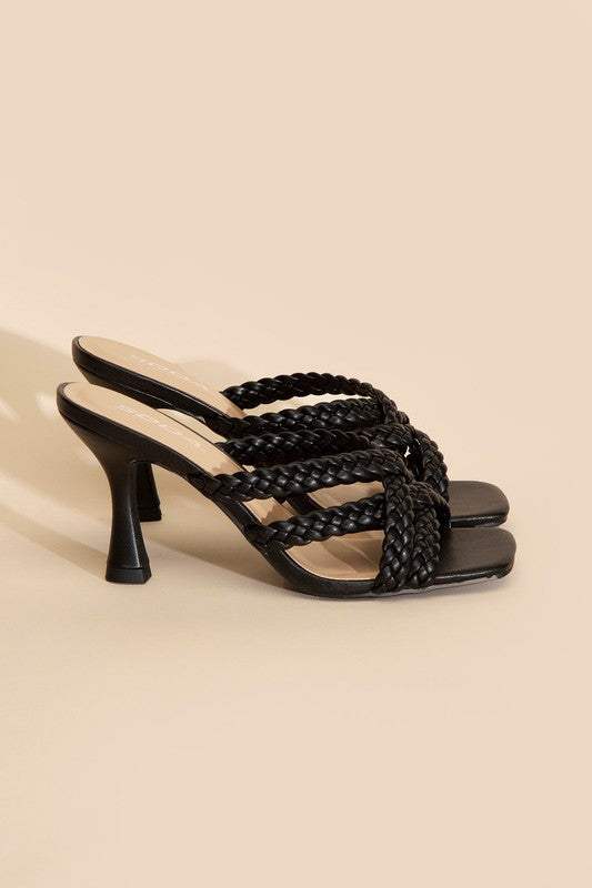 Strappy Braided Heel Sandals