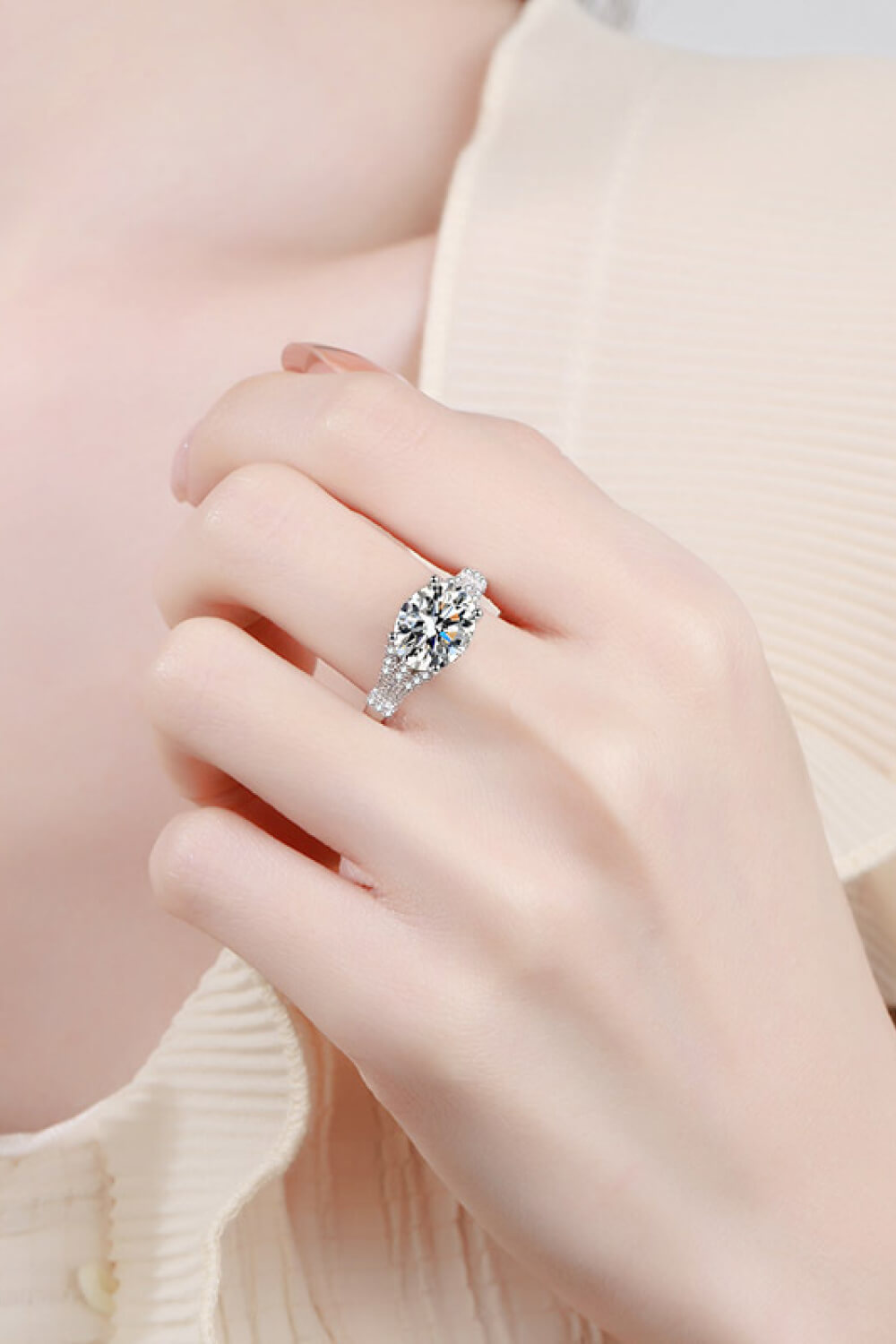 Unpredictable Day 3 Carat Moissanite Ring in Silver - women's ring