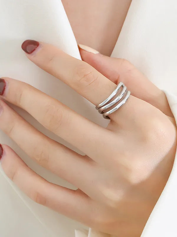 Titanium Steel Three-Layered Ring - alternate ring view