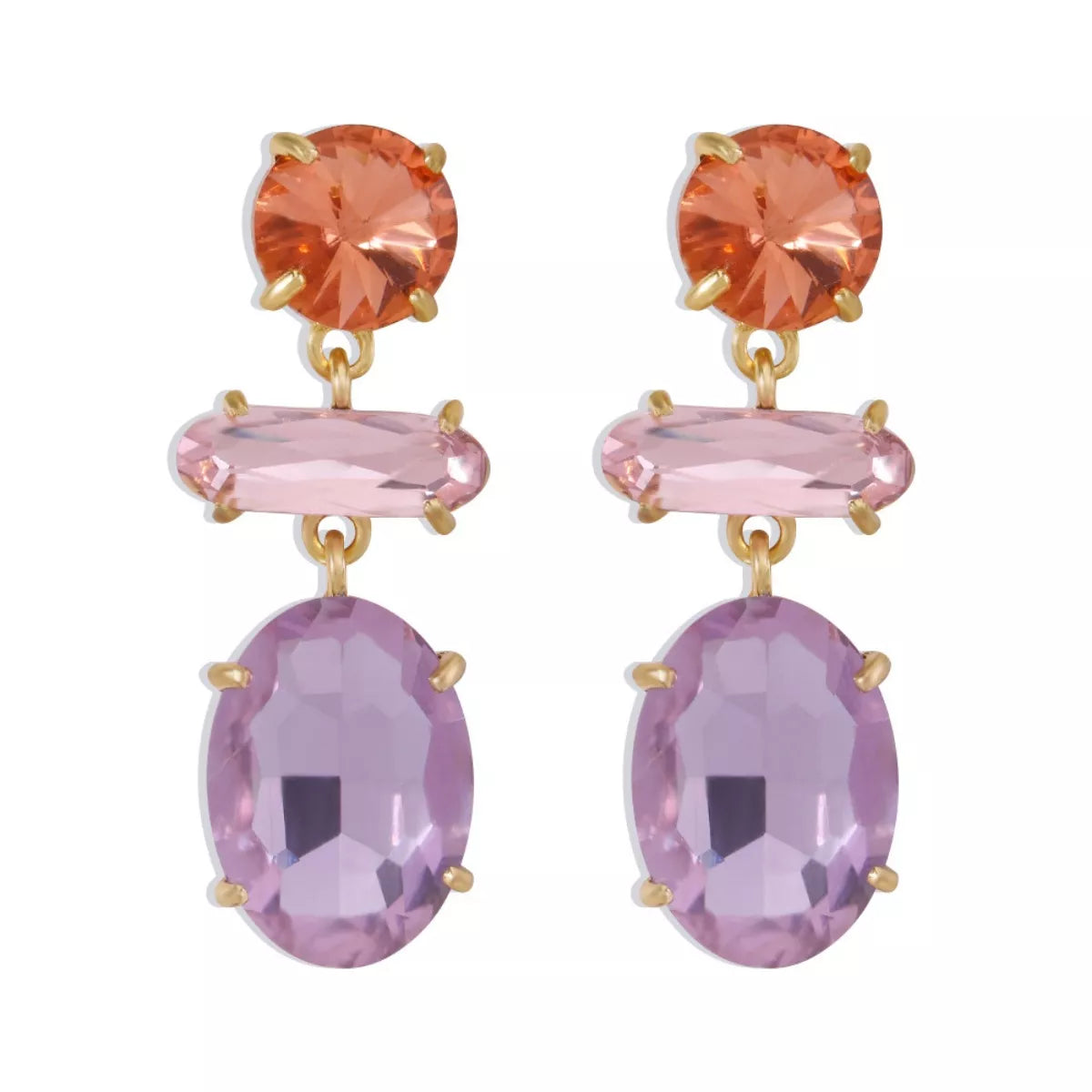 Alloy Geometric Dangle Earrings - alternate earring view