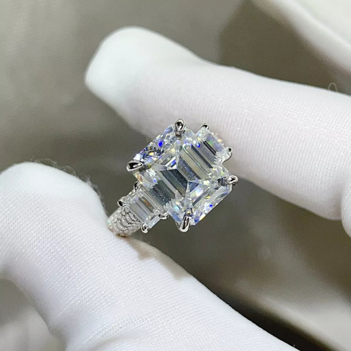 5 Carat Sterling Silver Moissanite Ring in Silver - women's ring