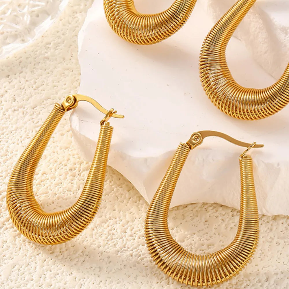 Titanium Steel U Shape Earrings - alternate earring view