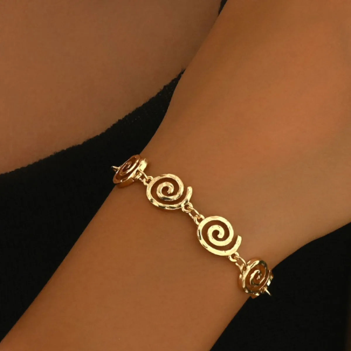 18K Gold-Plated Spiral Neclace and Bracelet Set - alternate jewelry view