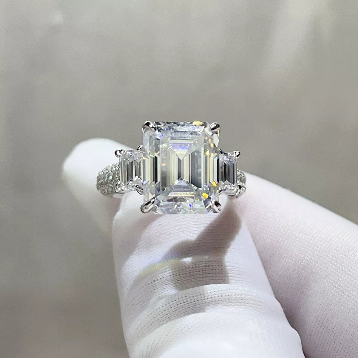 5 Carat Sterling Silver Moissanite Ring in Silver - women's ring