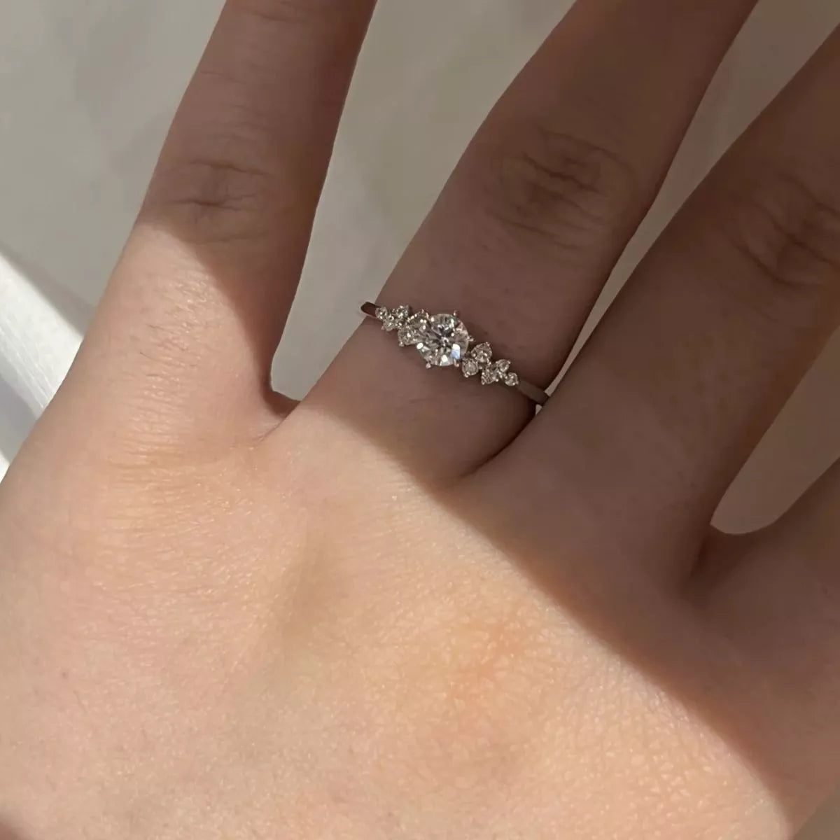 2 Carat Moissanite Sterling Silver Ring - alternate ring view