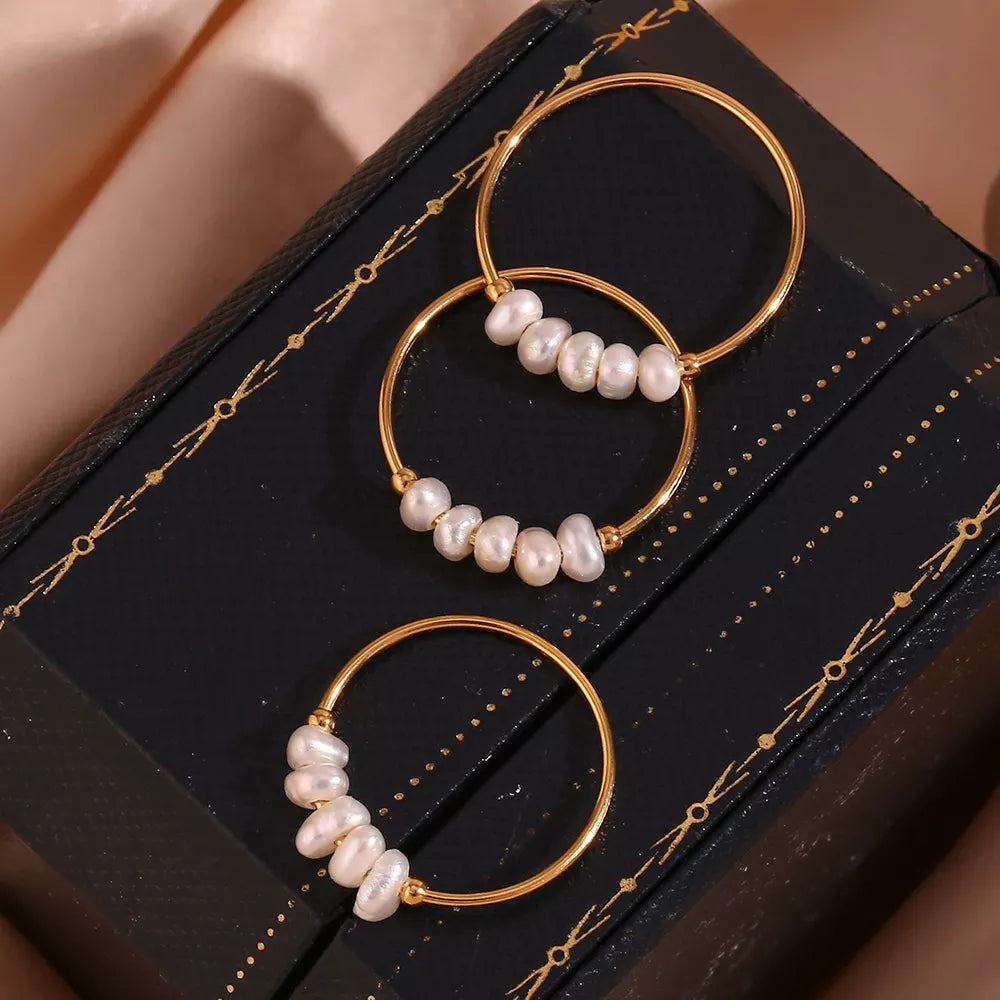 18K Gold-Plated Baroque Pearl Ring - alternate ring view