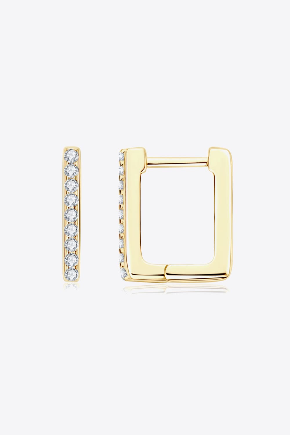 Moissanite Geometric Sterling Silver Earrings - alternate earring view