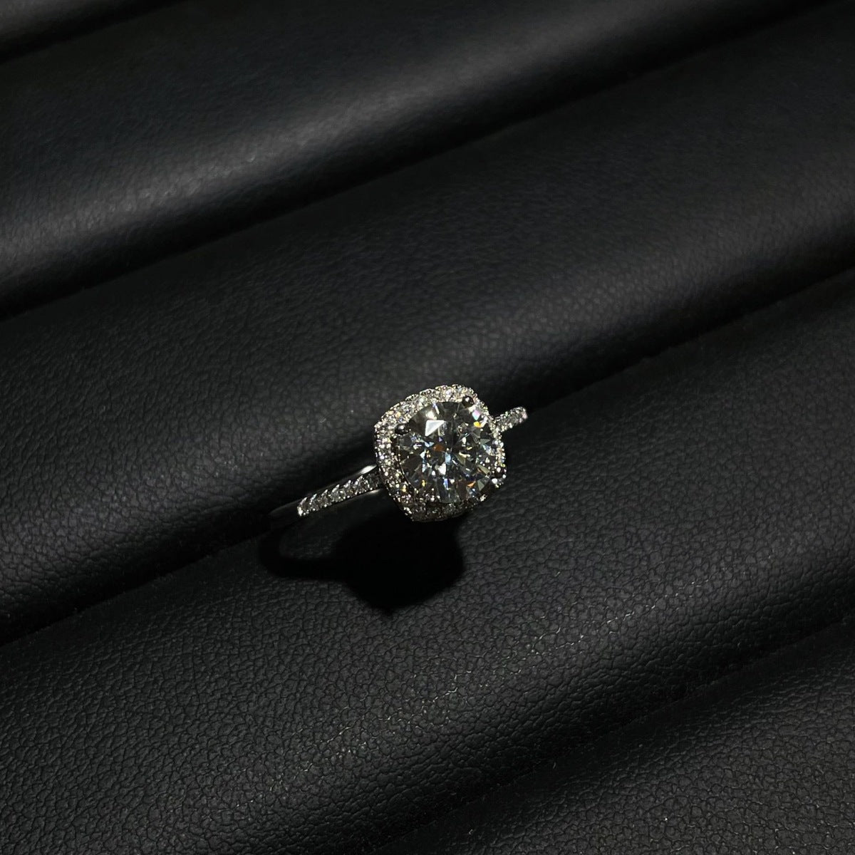 1 Carat Moissanite Sterling Silver Ring in Silver - women's ring