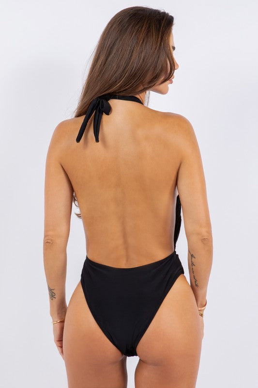 Halter Plunge One Piece