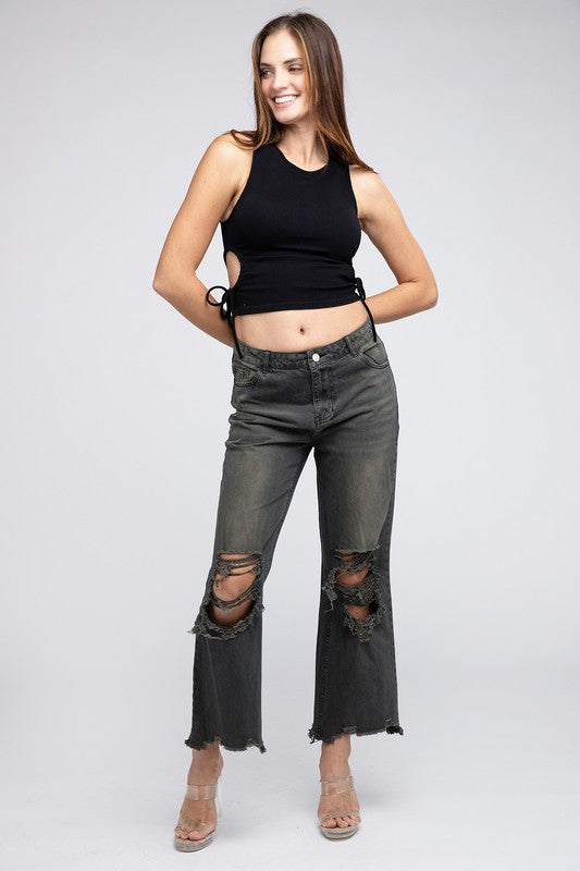 Distressed Washed Pants