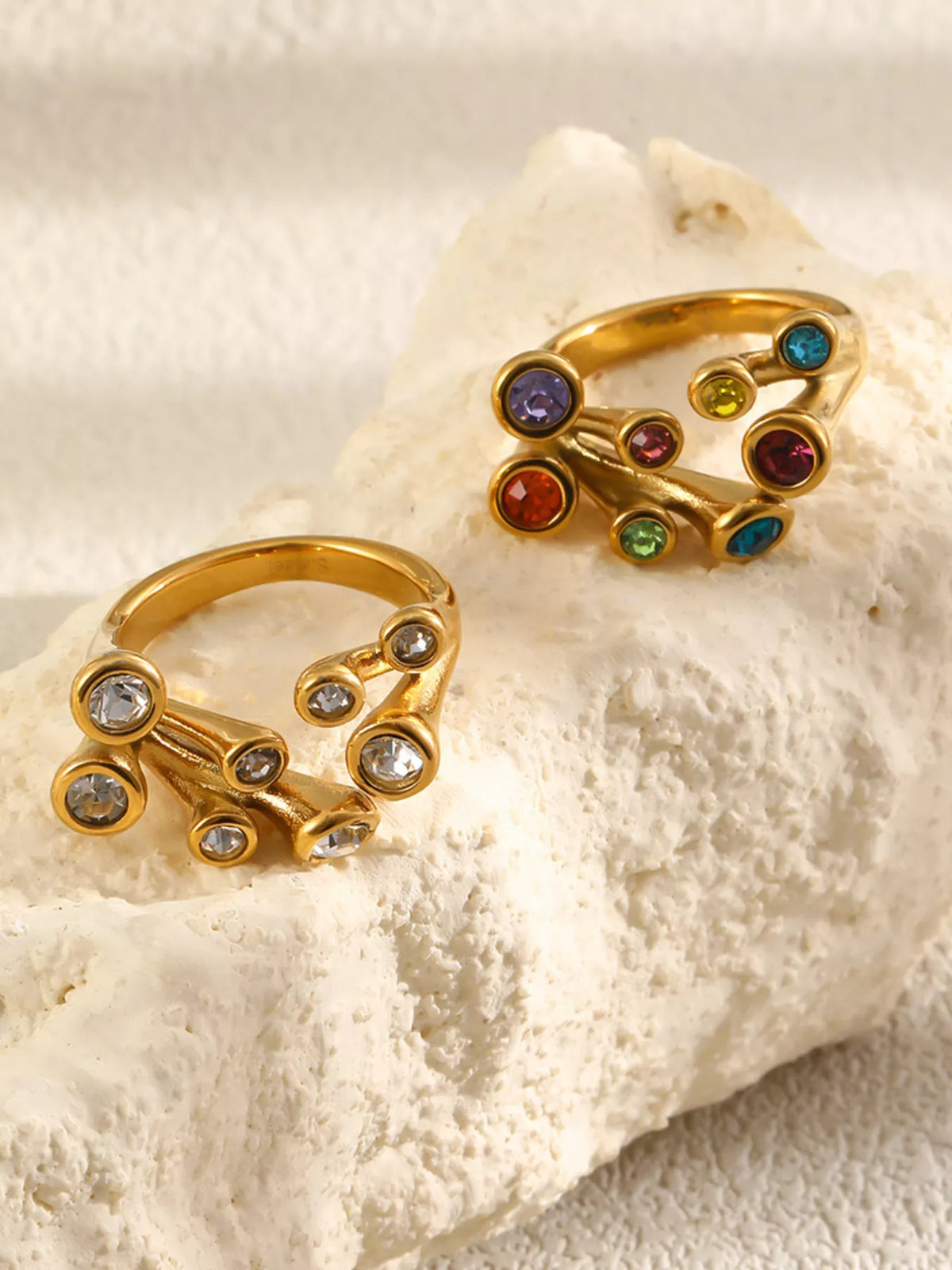 18K Gold-Plated Zircon Ring in Style A - women's ring