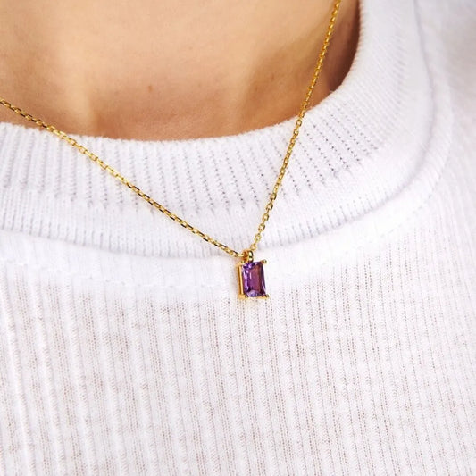 Titanium Steel Inlaid Zircon Pendant Necklace in Style B - women's pendant necklace