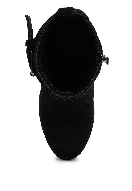 Flared Block Heel Boots