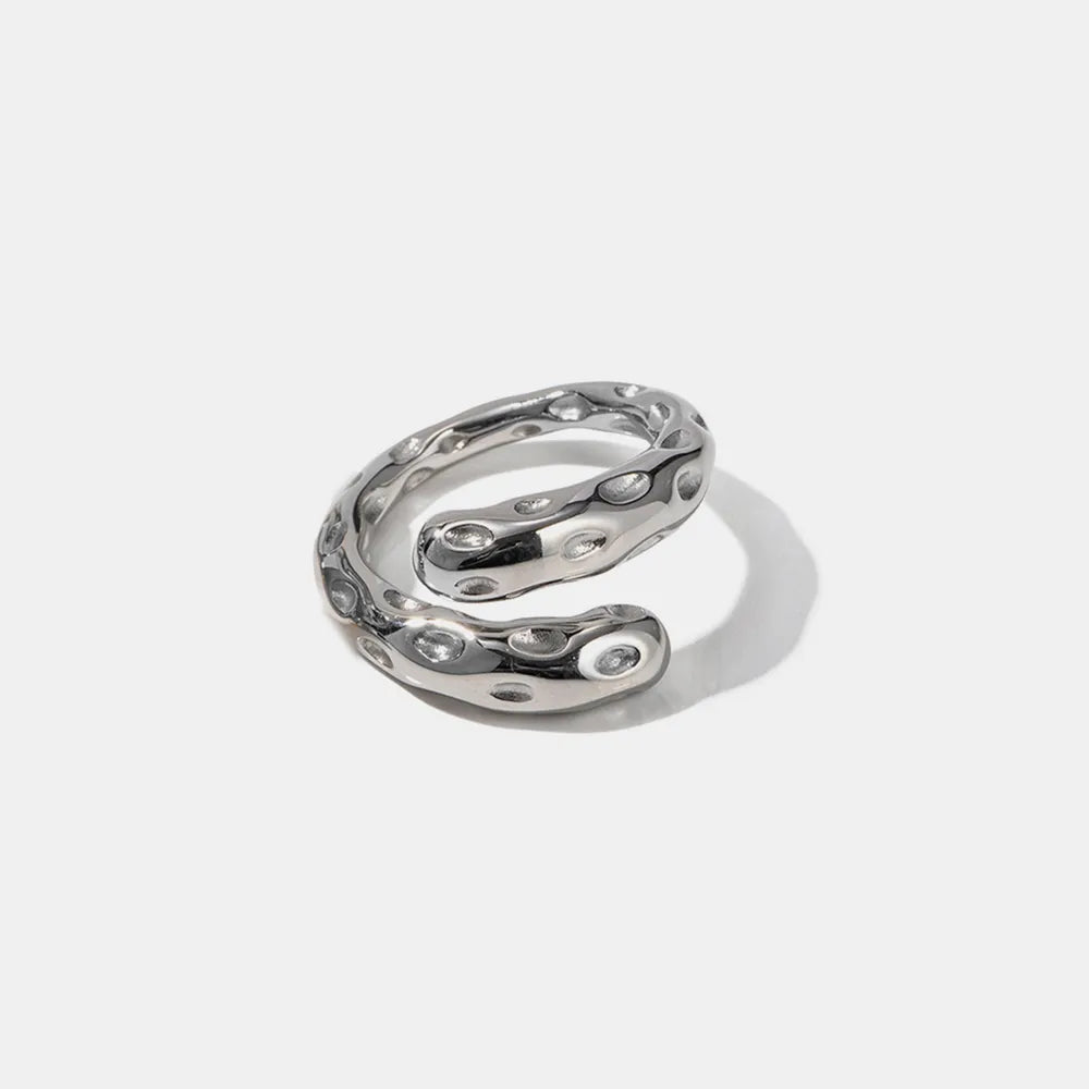Titanium Steel Gold-Plated Bypass Ring - alternate ring view