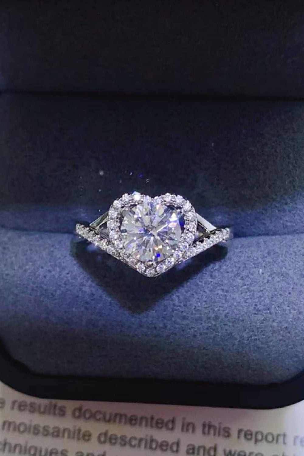 Adored 1 Carat Moissanite Sterling Silver Heart Ring in Green - women's ring