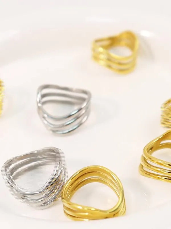 Titanium Steel Three-Layered Ring - alternate ring view