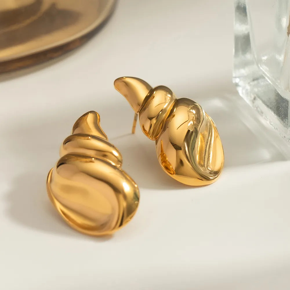18K Gold-Plated Conch Earrings - alternate earring view