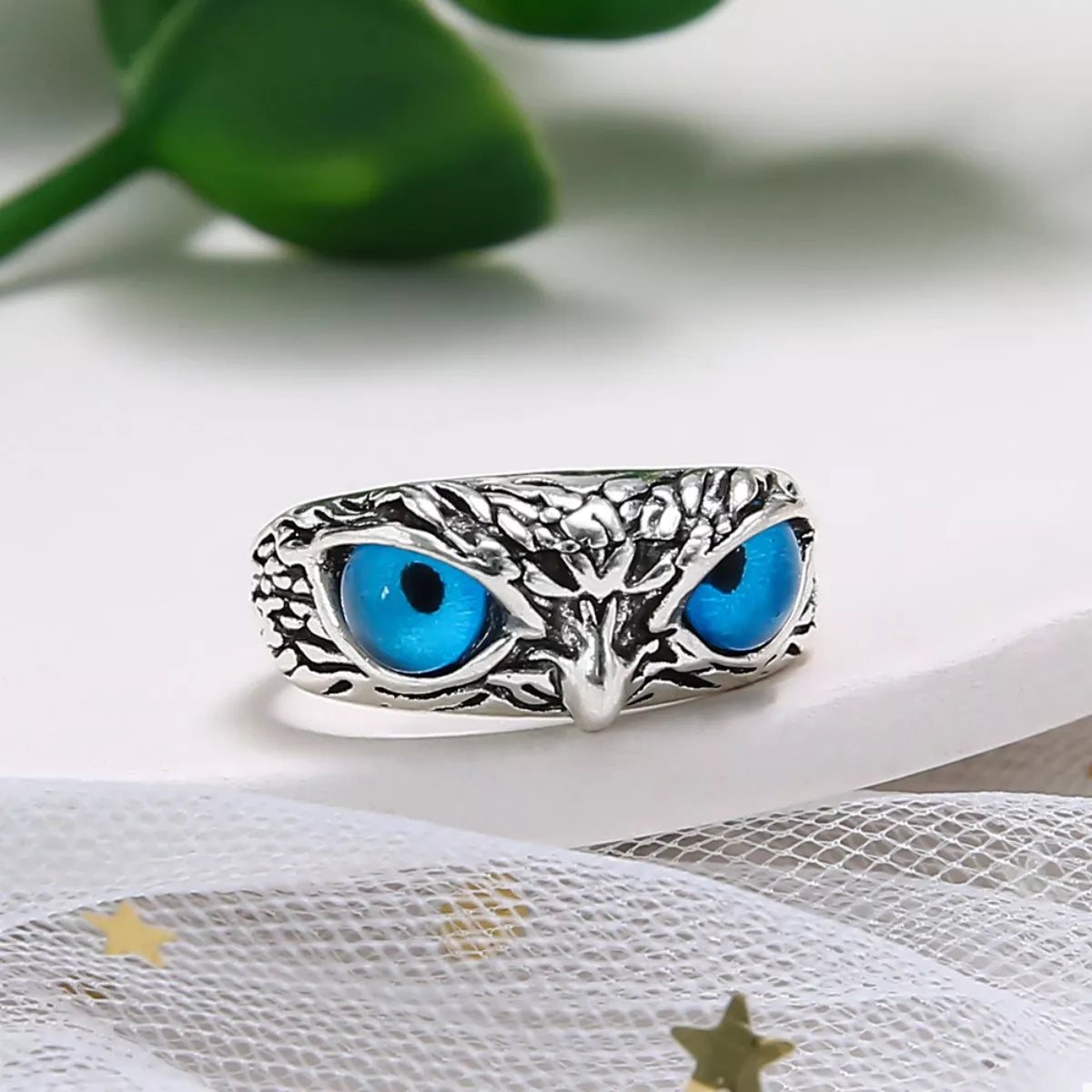 Alloy Owl Eyes Ring - alternate ring view