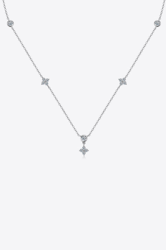 Moissanite Sterling Silver Necklace in Silver - women's necklace