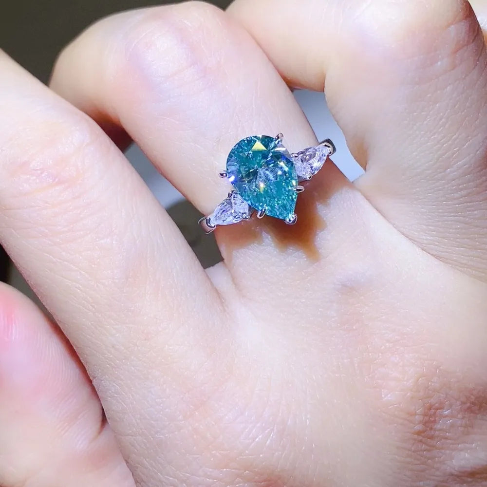 2 Carat Sterling Silver Moissanite Ring in Silver - women's ring