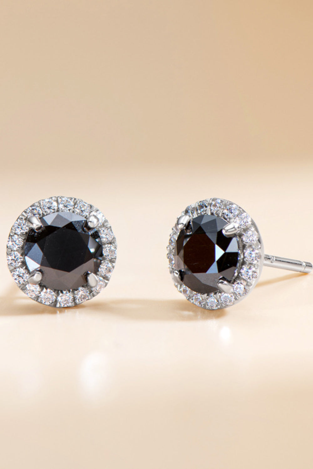 Two-Tone 4-Prong Moissanite Stud Earrings - alternate earring view