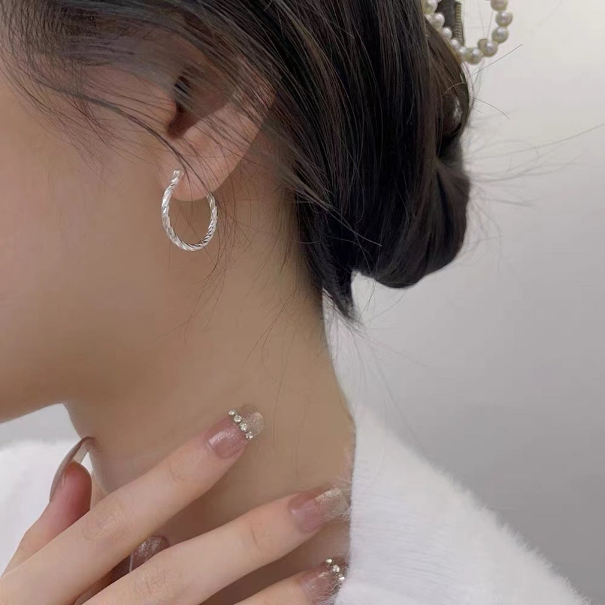 Sterling Silver Hoop Earrings in Silver - women's hoop earrings