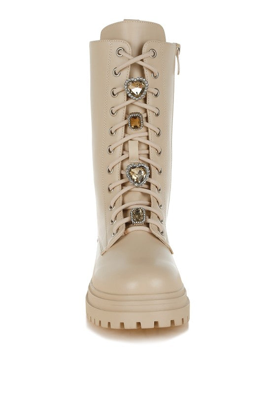 Rhinestone Jewelled Chunky Boots