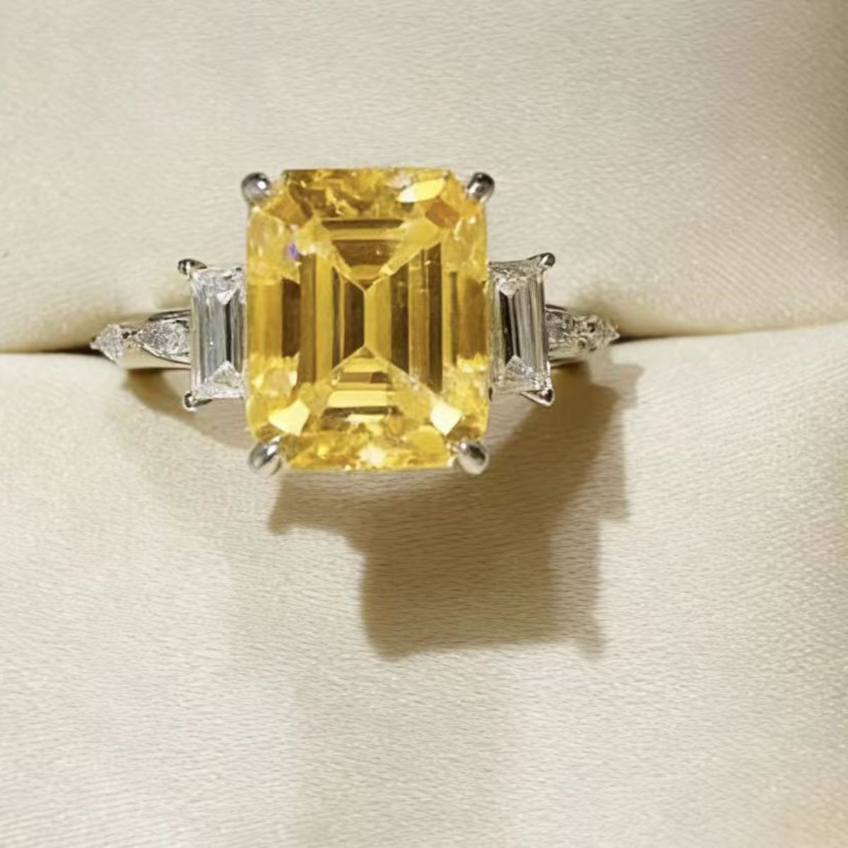 5 Carat Moissanite Sterling Silver Ring in Silver - women's ring