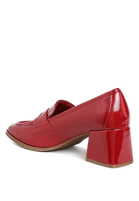 Penny Strap Heel Loafers