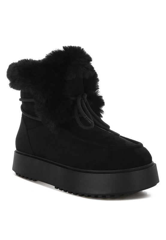Faux Fur Flatform Boots
