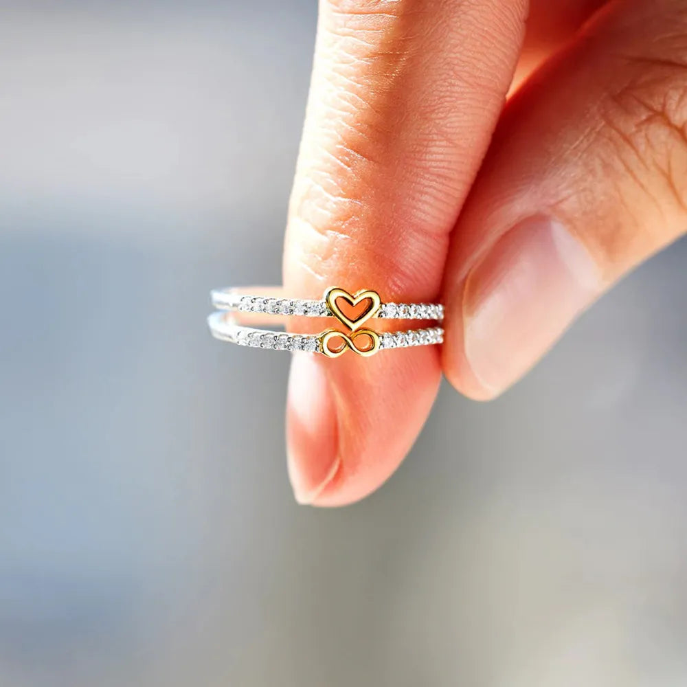 Zircon Sterling Silver Heart Shape Ring in Silver - women's ring