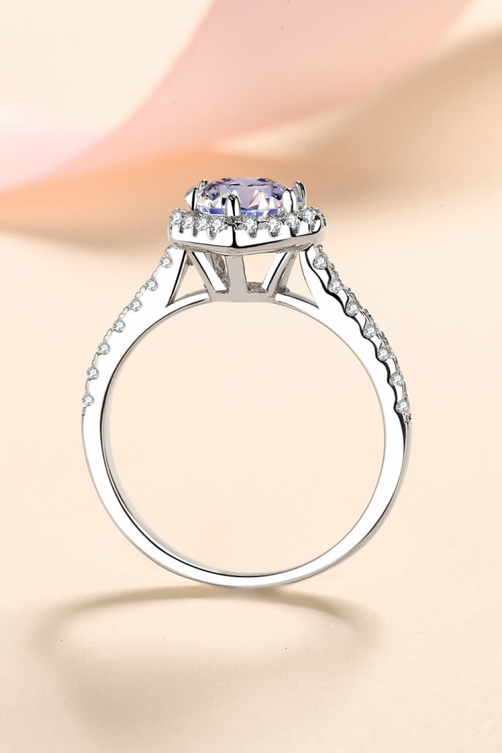 1 Carat Moissanite Heart-Shaped Ring in Silver - women's ring