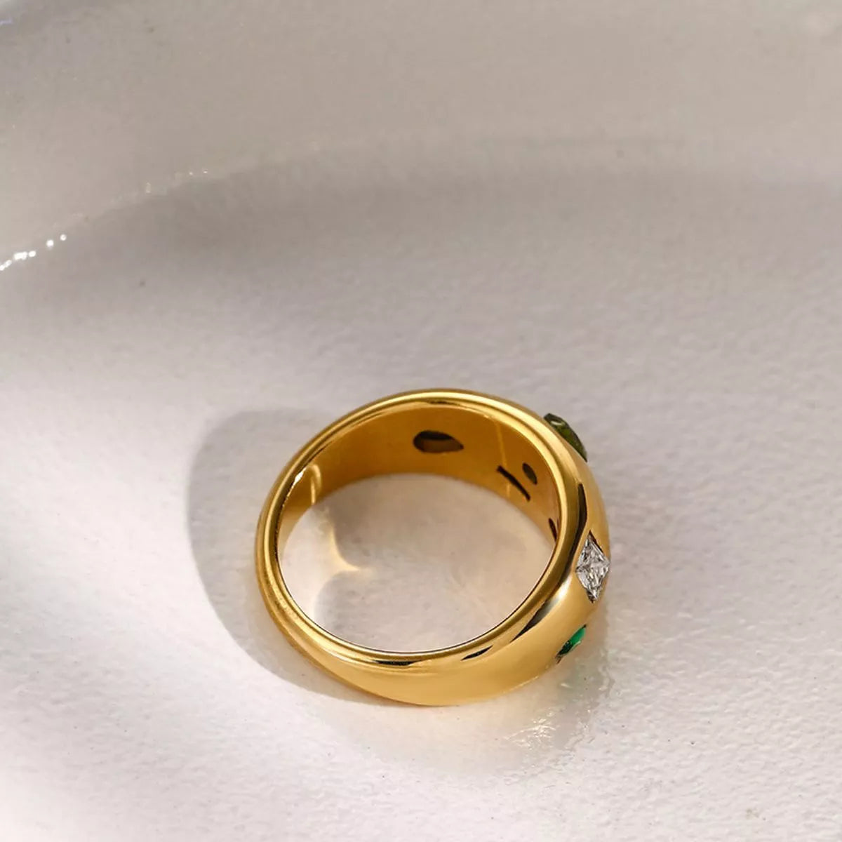 18K Gold-Plated Colorful Zircon Ring - alternate ring view